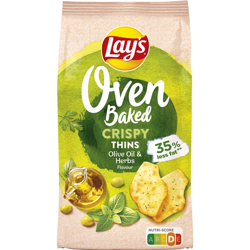 Lay's Oven Baked® Crispy Thins Olive Oil & Herbs